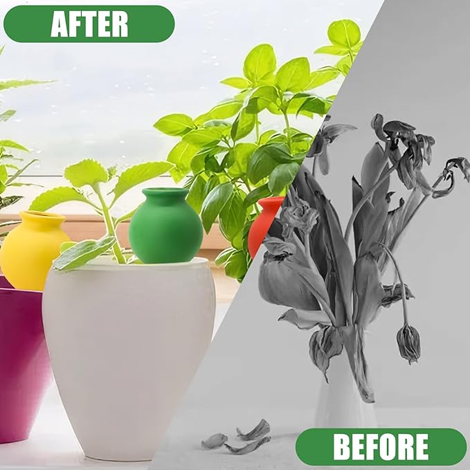 Terracotta Watering Spikes, 4 Pack Self Watering Globes, Slow Release Self Watering Planter Insert, Plant Watering Globes for Indoor and Outdoor Plants Rootora