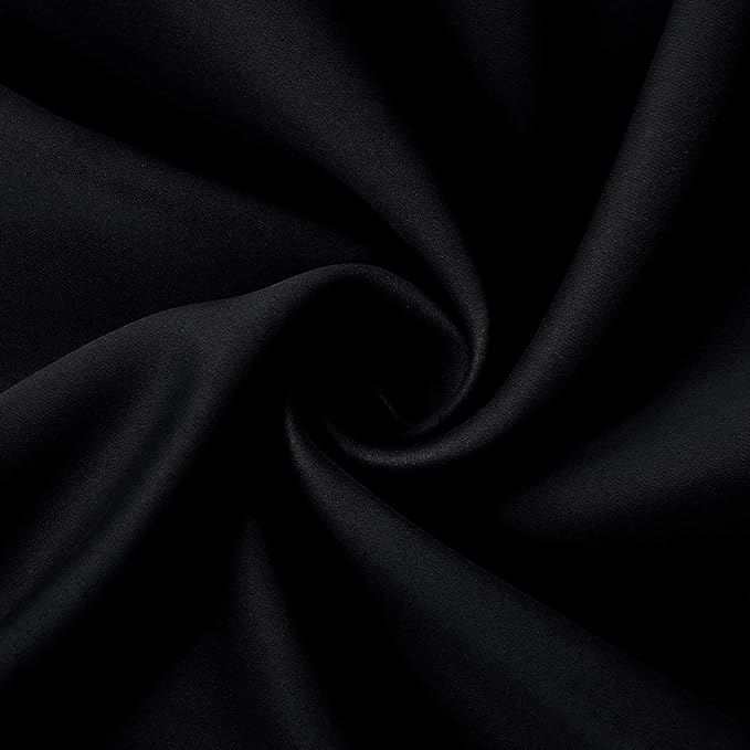 DIVA EN CAMINO DEC Outdoor Patio Curtain Waterproof Darkening Thermal Insulated Indoor Curtains for Bedroom, Porch, Living Room, Pergola, Cabana, W52 x L63, Black, Set of 2 Panels DivaenCamino