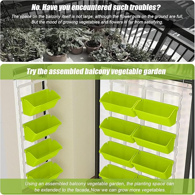 LOYALHEARTDY Vertical Garden Wall Planter Wall Mounted Planter 4-Tier Vertical Garden Planters for Growing Strawberries, Flowers, Vegetables, Herbs Indoor/Outdoor Decoration (Light Green) LOYALHEARTD