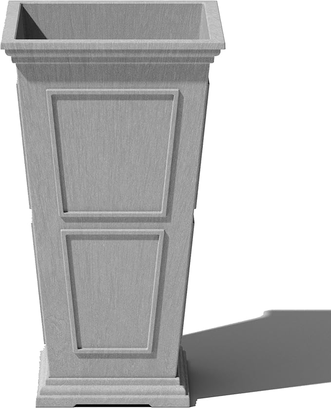 Veradek Brixton Series Tall Planter - Large Outdoor Planter for Front Porch/Patio | Crack-Resistant Plastic for All-Weather Use | Classic Estate Design for Tall Plants, Flowers, Trees VeradekOutdoor