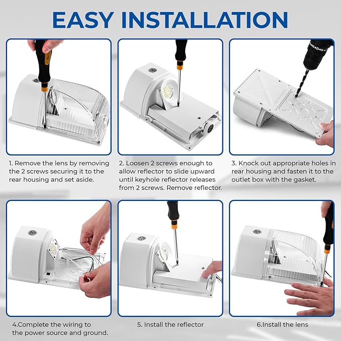CINOTON 26W LED Wall Pack Light with Dusk to Dawn Sensor, 3000LM [100-277Vac] LED Wall Lights IP65 Waterproof Outdoor Security Flood Lighting for Garage Warehouse Garden 5000K-Daylight 2 Pack CINOTON