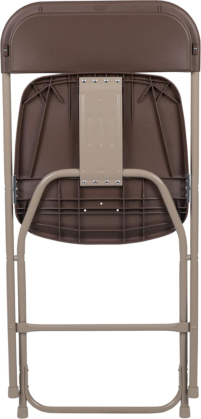 Flash Furniture Hercules Series Plastic Folding Chair - Brown - 4 Pack 650LB Weight Capacity Comfortable Event Chair-Lightweight Folding Chair FlashFurniture