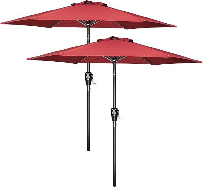 Simple Deluxe 9' Patio Umbrella Outdoor Table Market Yard Umbrella with Push Button Tilt/Crank SimpleDeluxe
