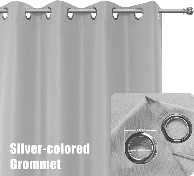 BONZER Outdoor Curtains for Patio Water Resistant Heavy Privacy Light Filtering Grommet Outside Curtains for Porch, Pergola, Gazebo, 1 Panel, 54W x 120L inch, Silver Bonzer