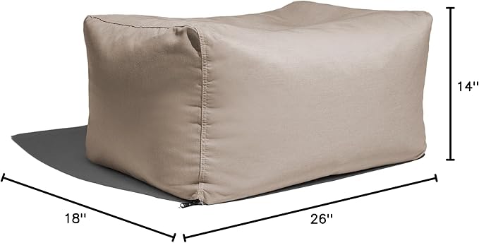 Jaxx Leon Outdoor Bean Bag Ottoman, Flax Jaxx