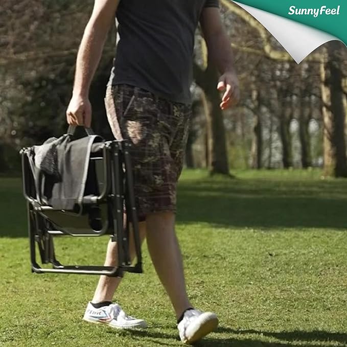SUNNYFEEL Camping Directors Chair, Heavy Duty,Oversized Portable Folding Chair with Side Table, Pocket for Beach, Fishing,Trip,Picnic,Lawn,Concert Outdoor Foldable Camp Chairs SunnyFeelCamping