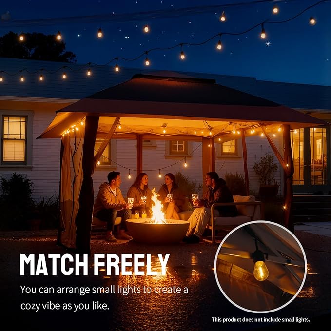 CROWN SHADES 13x13 Pop Up Gazebo, Canopy Tent, Gazebos on Clearance - Outdoor Gazebo for Backyard & Patio Furniture - Carpa Pop Up Tent with Wheeled STO-N-Go Cover Bag (Red & Grey) CrownShades