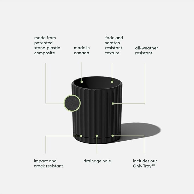 Veradek Demi Series Demi 6" Planter w/Tray - Black, 2 Pack VeradekOutdoor