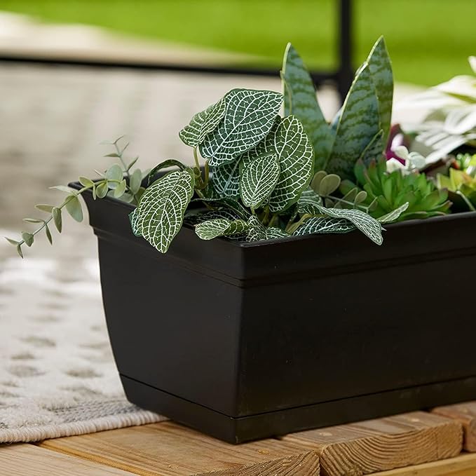 The HC Companies 24" Eclipse Plastic Window Box 7.76"x24"x6.57" in Black Color TheHCCompanies