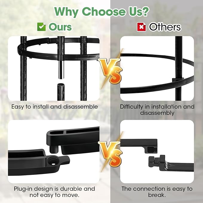 Tower Obelisk Garden Trellis for Climbing Plant，6.2FT/74.4" Rustproof Metal Potted Plant Climbing Support for Indoor Outdoor Flowers Vegetable Fruits Vines Support (2Pcs) MQUPIN