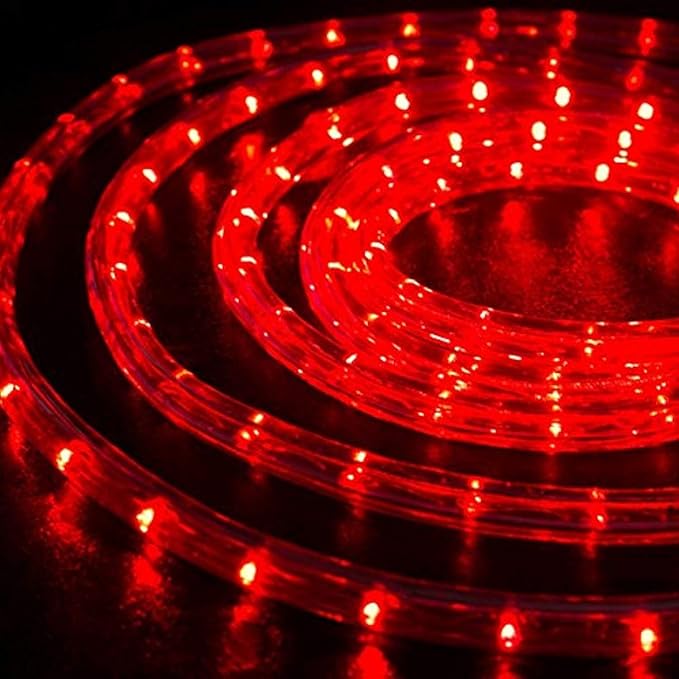 100ft LED Rope Lights Outdoor, 720 LED Connectable and Flexible Tube Lights with 8 Modes, Waterproof LED Rope Lighting for Garden, Patio, Pool, Bedroom, Party, Indoor Outdoor Christmas Decor (Red) Jnaurb