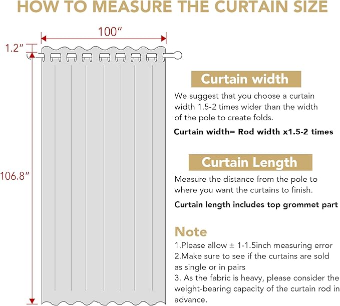 H.VERSAILTEX Linen Blackout Curtains Durable Thick Textured Linen Look 100% Blackout Patio Door Curtain Anti Rust Grommet Extra Wide Sliding Door Curtain Panel, Natural，W100 x L108 inch HVERSAILTEX