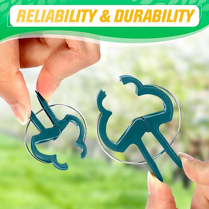 Tomato Plant Support Clips – 60 Pcs Reusable Plastic Garden Clips in 2 Sizes for Upright Growth of Vegetables, Flowers & Vines DIMROM