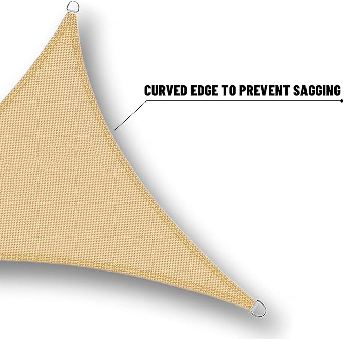 SUNNY GUARD Waterproof Sun Shade Sail 6'x12'x13.4' Sand Right Triangle UV Block Sunshade for Backyard Yard Deck Patio Garden Outdoor Activities and Facility(Customized) SUNNYGUARD