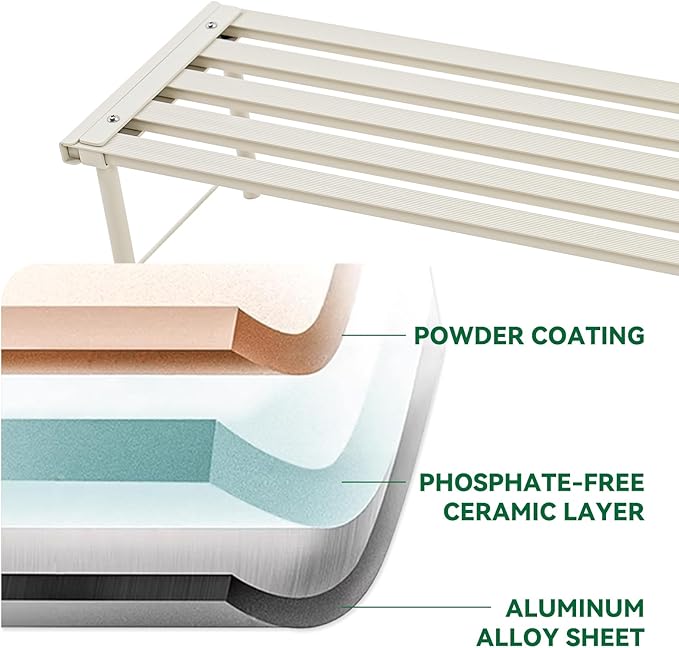 Metal Plant Stand, Rust-proof Aluminum Flower Pot Stand, Heavy Duty Planter Display Shelving for Patio Balcony Garden Living Room Decorative (White, 23.6 Inch) Rootora