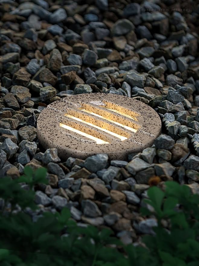 LEONLITE Dia. 4 Inch Well Lights Landscape LED In Ground, Grated Top, 3000K Warm White, 12-24V AC/DC CRI90 Low Voltage Garden Landscaping, Rock Color Aluminum Housing, Pack of 6 LEONLITE