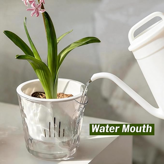 InmeRun Plant Pots Indoor Plastic Flower Pots Outdoor 5 inch Set of 6 Pack with Drainage Holes and Saucers for Garden Pots (self Watering 5in-6p) InmeRun