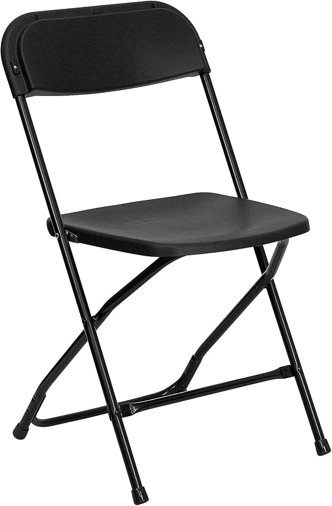 Flash Furniture Hercules Series Plastic Folding Chair - Black - 650LB Weight Capacity Comfortable Event Chair - Lightweight Folding Chair FlashFurniture