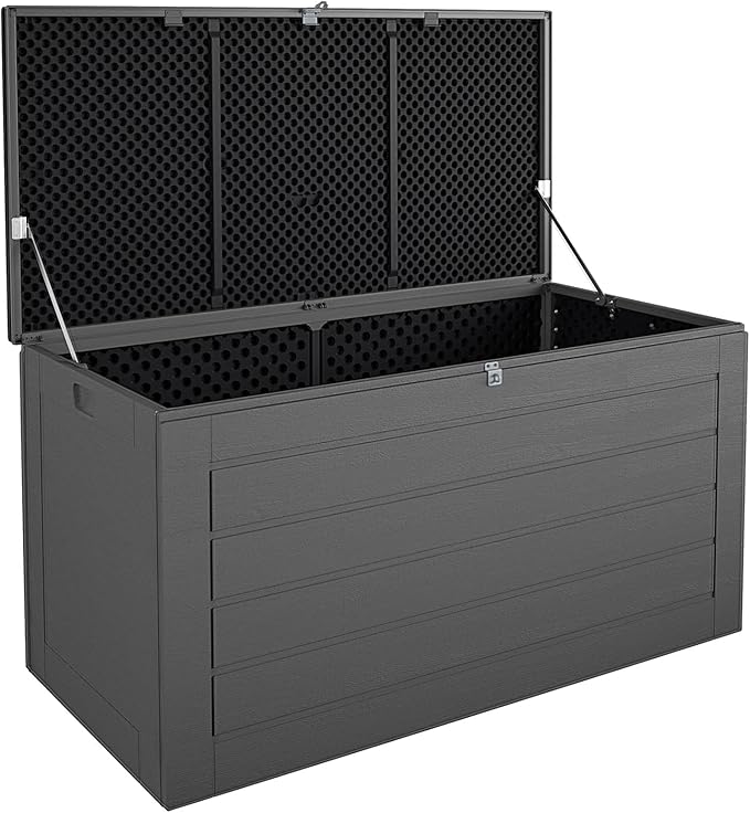 Cosco Outdoor Living 88180BGY1E Cosco Outdoor Patio Storage, Extra Large, 180 Gallons, Charcoal Deck Box, Black/Gray CoscoProducts