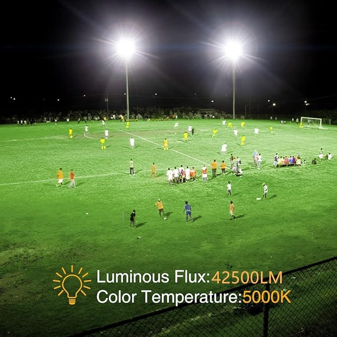 2 pack 300W LED Flood Light(2000W Equivalent),Super Bright 42,500LM 5000K Daylight IP66 Waterproof Security Outdoor LED Arena Lights Commercial Lighting Floodlight for Backyard|Court|Stadium|Yard XYCN