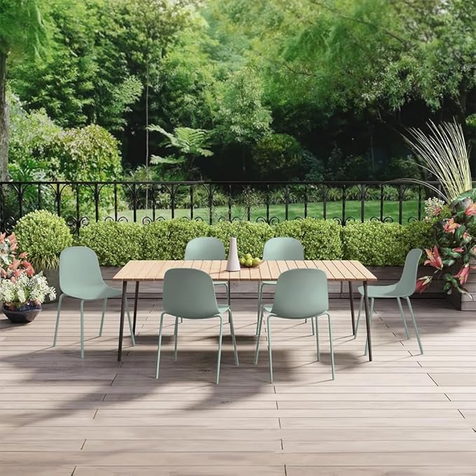 2xhome Modern Stackable Armless Dining Chair | Plastic Shell Seat with Metal Legs | Indoor or Outdoor Use | Home Kitchen Patio (4, Green, No Padding) 2xhome