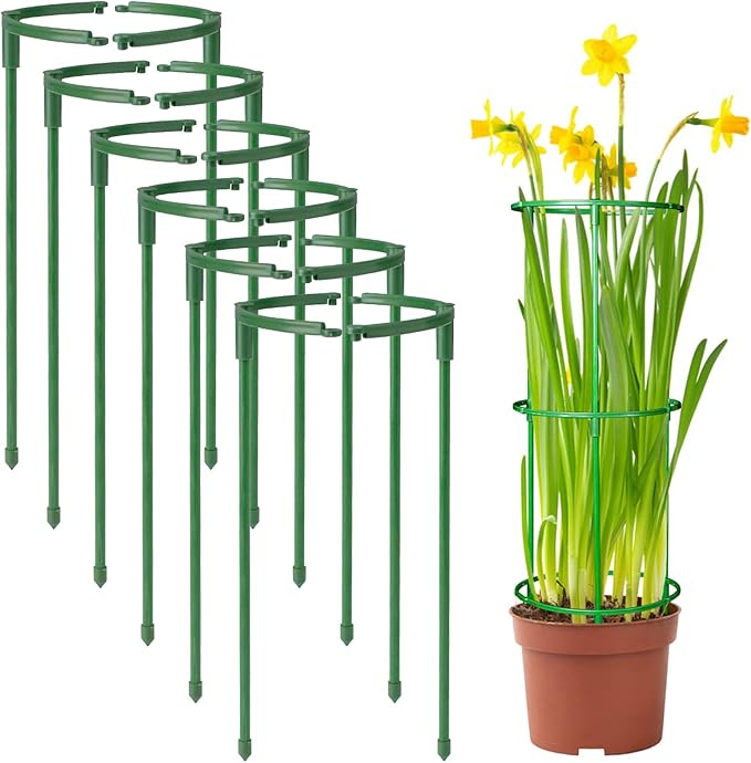 12Packs Plant Support Stakes Half Round Plant Stakes for Indoor Plants, Stackable 3 Tier Garden Flower Support, Plant Cages for Tomato,Monstera, Peony, Hydrangea, Climbing Plants BuyNow