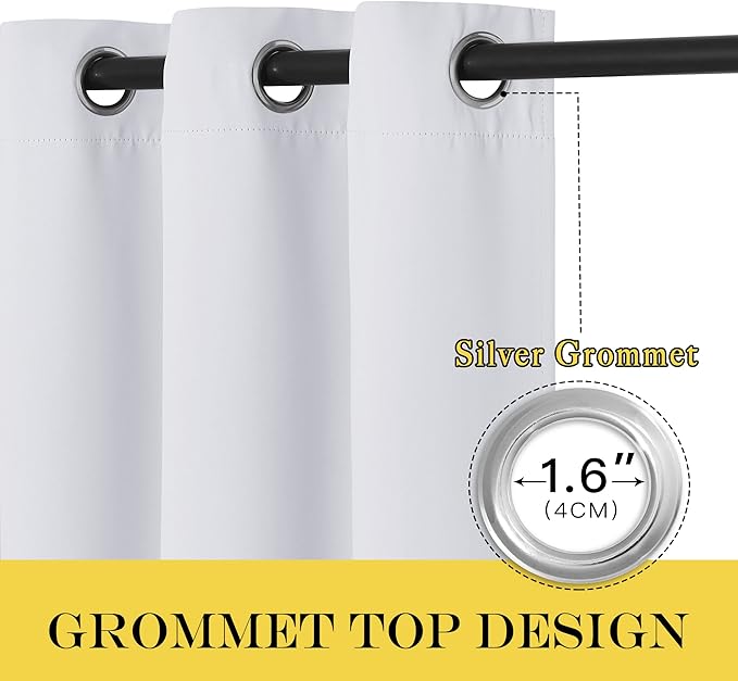 NICETOWN Room Divider Curtain, Sliding Door Curtain, Wide Width Thermal Drapes, Absorb Noise, Room Darkening, Vertical Blinds for Patio Door (Greyish White, Width 100 inches, Length 95 inches) NICETOWN