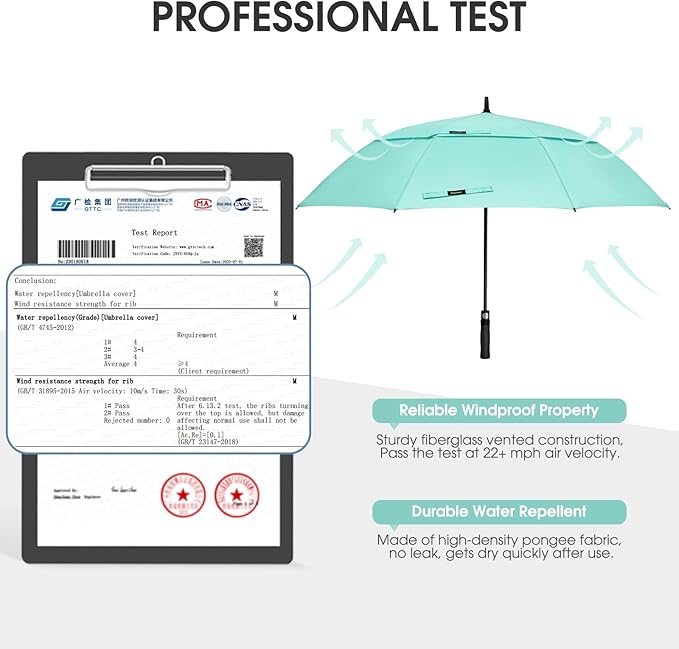 G4Free 47/54/62/68/72 Inch Automatic Open Golf Umbrella Oversize Extra Large Double Canopy Vented Windproof Waterproof Stick Umbrellas G4Free