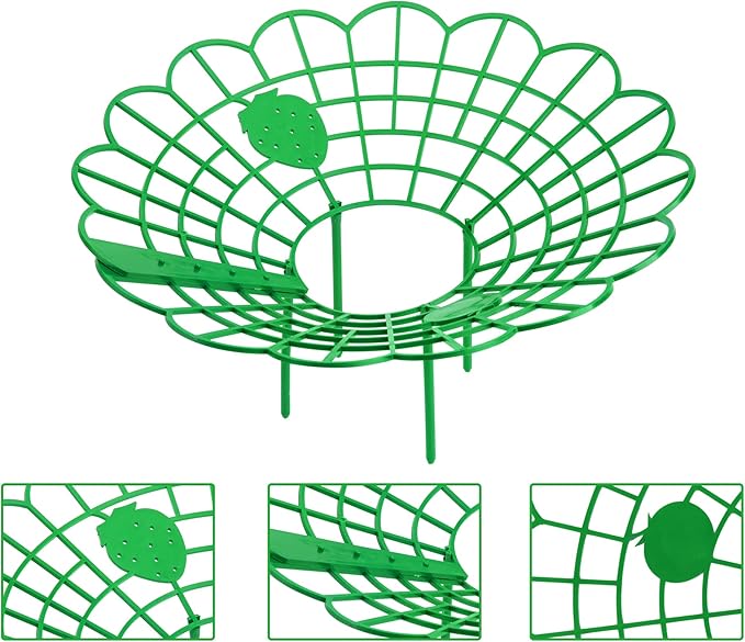 Iceyyyy 15 Pack Strawberry Plant Stand Supports-Strawberry Plant Support Stand Rack with 4 Support Feets-Growing Frame Holder Cage to Keep Berries Clean and Prevent Rot(15 Pack) Iceyyyy