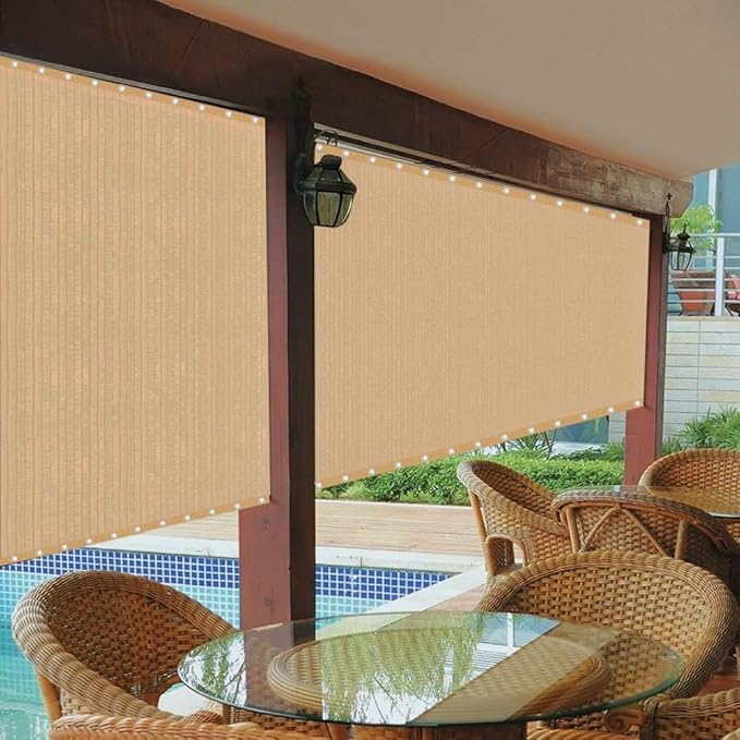 EMERIT 90% Shade Cloth Sun Shade Fabric Privacy Screen Shade Cover for Patio Garden Pergola Shade Cover Canopy with Gromments eMERIT