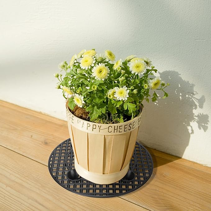 moonoom 2 Pieces Plant Level Pot Elevator-12 Inch Diameter Big Plant Stands ,Heavy Planter Holder Potted Plant Stand for Deck or Patio moonoom