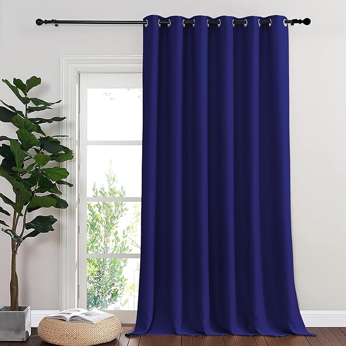NICETOWN Blackout Curtains & Drapes - Privacy Thermal Efficiency Backdrop Curtains for Bedroom Room Divider Living Room Patio Sliding Glass Door, Wide 80 x Long 144 inch, Navy Blue, 1 Panel NICETOWN