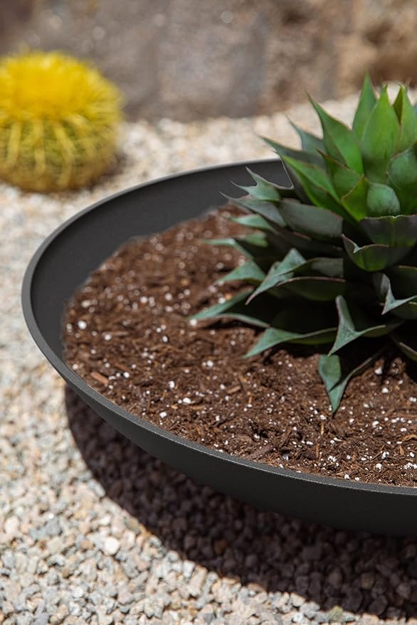 Veradek Mason Series Lane Bowl Planter| for Indoor or Outdoor Tabletops/Gardens |Made from Plastic-Stone Composite with Drainage Holes|Modern Décor for Flowers, Succulents, Small Plants VeradekOutdoor
