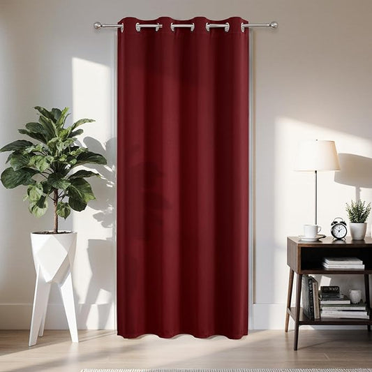 Joydeco Blackout Door Curtain for Doorway Privacy 78 Inches Long, Grommet Closet Curtain for Open Closet, Room Divider for Bedroom Living Room (Burgundy Red, 52Wx78L, 1 Panel) JOYDECO