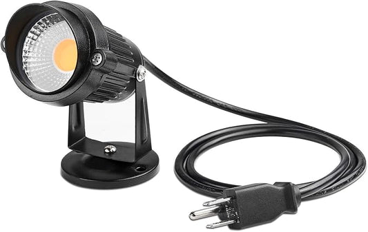Lemonbest LED Landscape Up Down Light 5W White LED Decorative Spotlight Lamp 110V with Plug for Indoor Outdoor Yard Step Wall Lighting (Warm White) (Include Spike) LemonBest