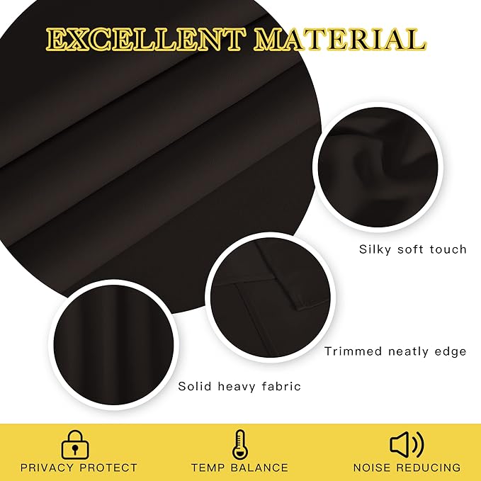 NICETOWN Toffee Brown Blackout Curtains for Bedroom/Living Room 132 Inch Length - Thermal Insulated Room Darkening Grommet Top Window Curtains (100 by 132 - Inch, 1 Panel) NICETOWN