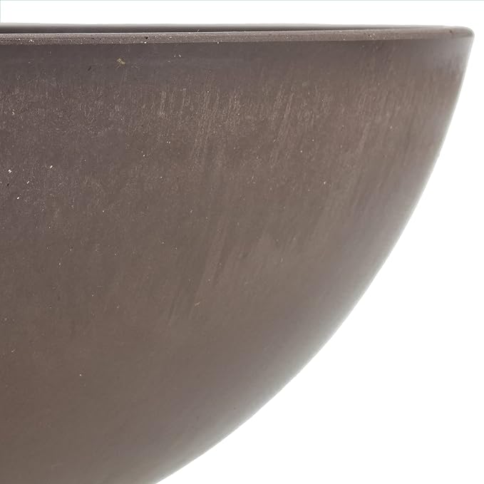PSW Pot Collection M20C 8-inch Plastic/Stone/Wood Composite Low Bowl Planter – No Drainage Hole (Drillable), Shallow Indoor/Outer Pot for Succulents, Bonsai, Fairy Gardens, Herbs, Chocolate PSW