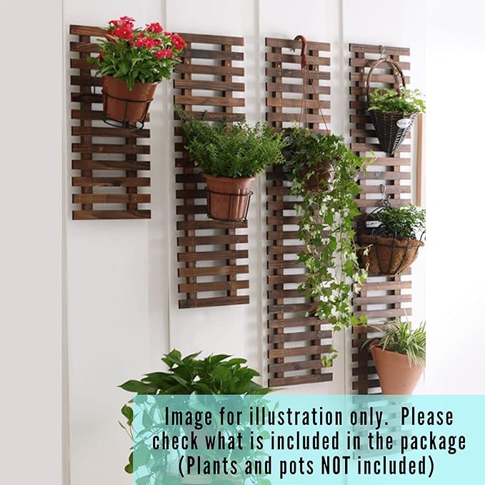 ShopLaLa Wall Planter – 3 Pack Wooden Hanging Planter for Indoor Plants, Air Plant Succulent Holder, Live Vertical Garden Large Wall Mounted Plant Stand Decor for Christmas 15.7 + 23.6 + 35.4 Inch ShopLaLa