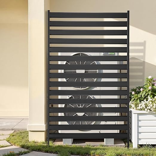 VEVOR Metal Privacy Screen, 38" W x 60" H Freestanding Modern Privacy Fence, Garden Divider Panel with Extended Ground Stakes & Panel Height Adjustable, Freestanding Outdoor Divider for Garden, Indoor VEVOR