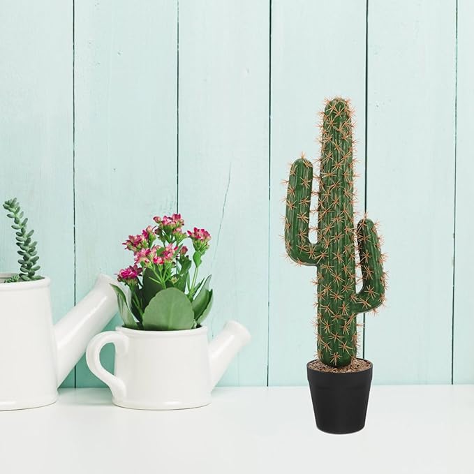 ABOOFAN Artificial Saguaro Cactus in Pot Faux Succulent Plant 20.86In Large Fake Potted Cacti Decorative Bonsai for Home Office Garden D Cor ABOOFAN