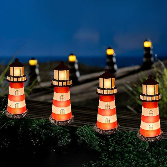 5 Pack Lighthouse Gifts,Hokfirm Solar Garden Lights Outdoor Garden Stake, IP65 Solar String Lights Outdoor Waterproof (Red) HokfirmHomeDecorGarden