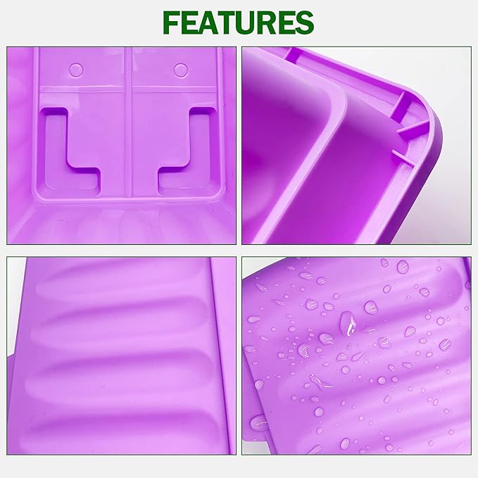 4 Packs 17 Inch Rectangular Window Flower Box Planter with Tray for Balcony, Windowsill, Garden Rootora
