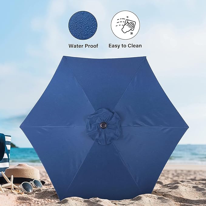 Simple Deluxe 9' Patio Umbrella Outdoor Table Market Yard Umbrella with Push Button Tilt/Crank SimpleDeluxe
