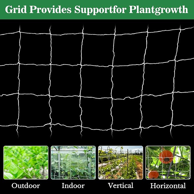 Sukh Garden Plant Trellis Netting - 3 PcsTrellis Net Polyester Trellis Netting Garden Square Mesh for Climbing Plants Fruits Vegetables VinesGrow Tents Sukh