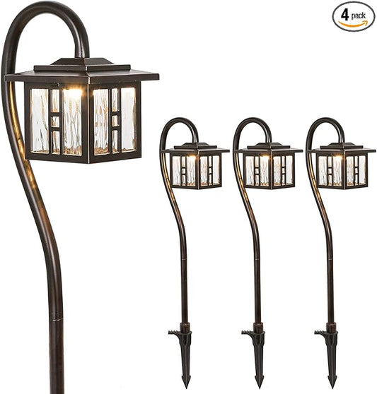 hykolity Low-Voltage Outdoor Integrated LED Landscape Lighting, 3W 185LM 12V-24V Oil-Rubbed Bronze Pathway Light for Yard Lawn, Die-Cast Aluminum Construction, 4-Pack, ETL Listed hykolity