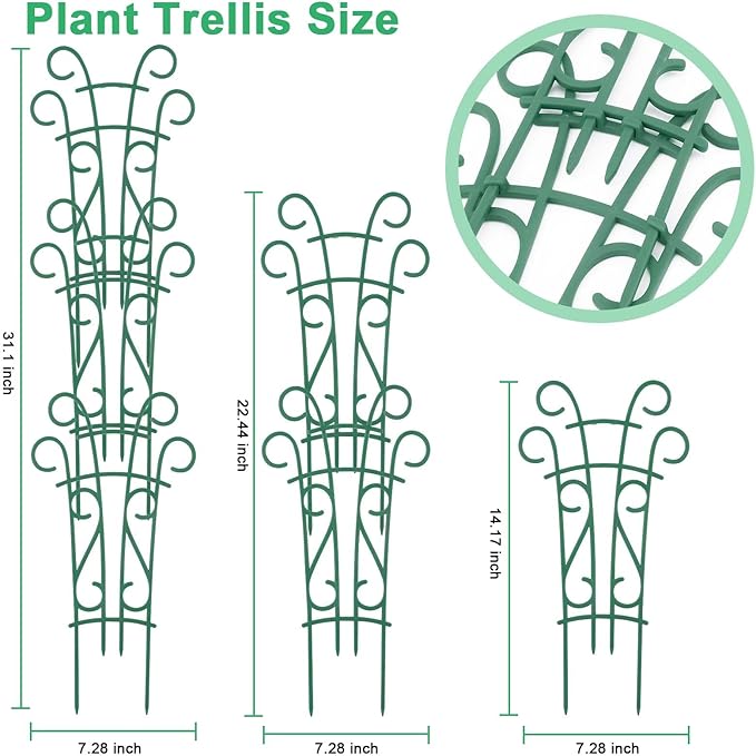 Indoor Plant Trellis for Climbing Plants, 8 Pack Garden Trellis for Potted Plants Stackable Plant Trellis Plant Stakes for Indoor Plants Accessories Flower Plant Support Qaobo