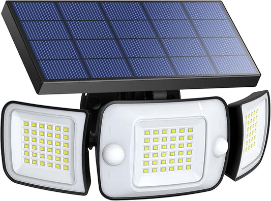 intelamp Solar Outdoor Lights,6000mAh Motion Sensor with Dual Sensors,Waterproof Solar Flood Lights 270°Wide Angle for Outside with 3 Modes IntelampSolarLightingArtist