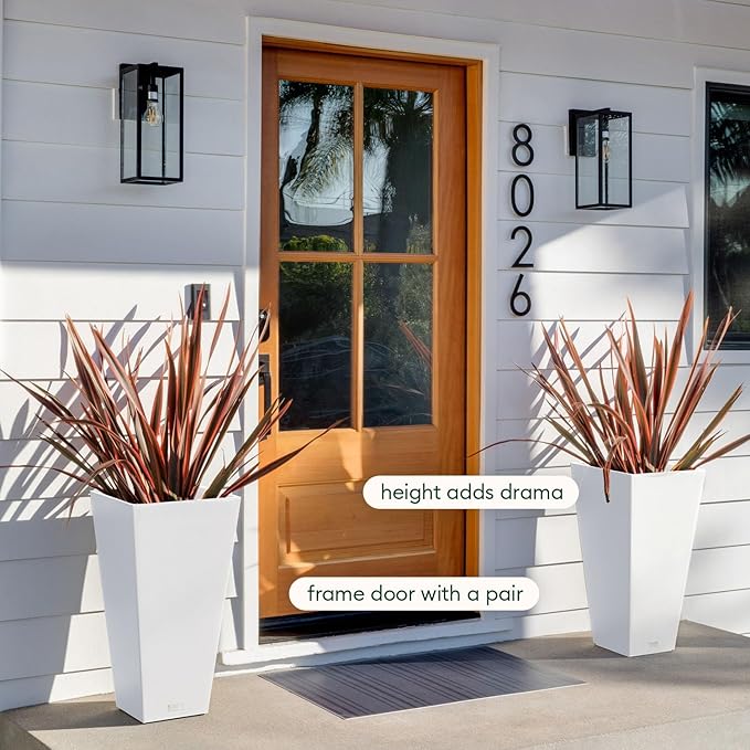 Veradek V-Resin Indoor/Outdoor Taper Planter (26 inch, White) VeradekOutdoor