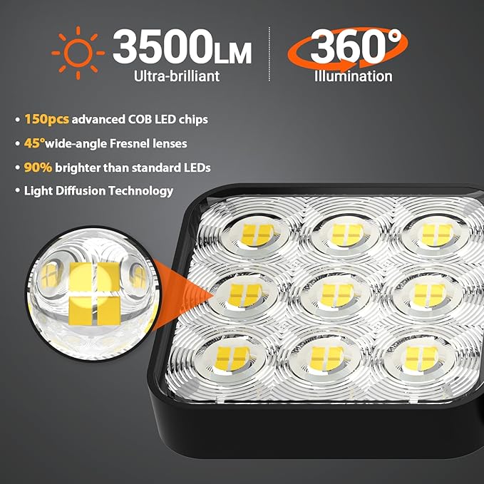 WdtPro Solar Lights Outdoor Flood Light 3 Pack, 3500LM Bright Motion Sensor Outdoor Lights, 3 Heads & Upgrade Glass Panel, LED Solar Powered Security Light Spotlights Waterproof for Outside Yard WdtPro
