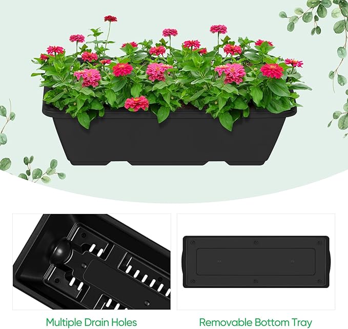 Raised Garden Bed 3 Tier Vertical Garden Planter Elevated Planter Boxes Outdoor Herb Planter with Drainage Holes Removable Tray for Patio Balcony Porch Black BTY